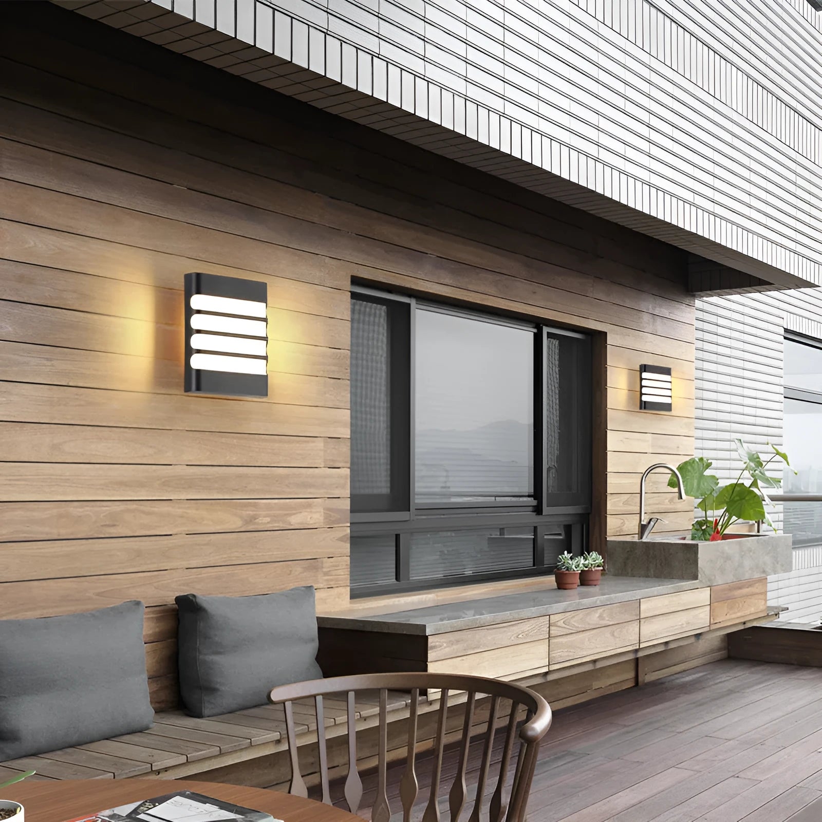Waterproof outdoor wall light with PC lampshade, LED, 220V, 200x160mm, available in warm and white light