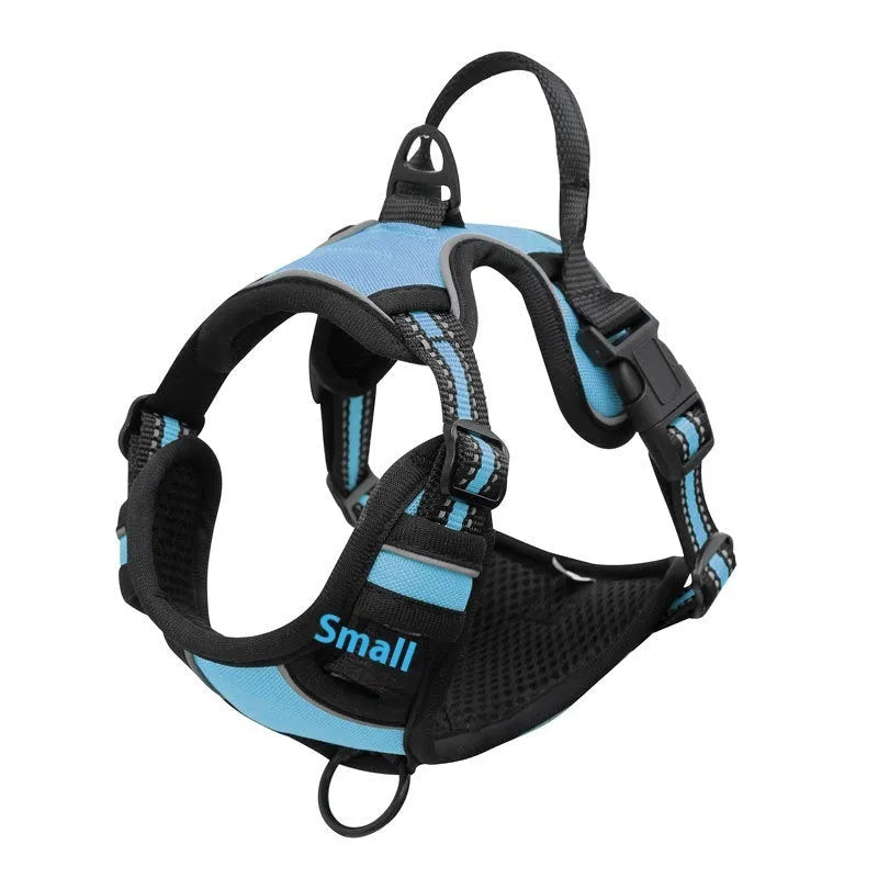 Adjustable dog chest strap harness in Oxford cloth available in multiple colours and sizes