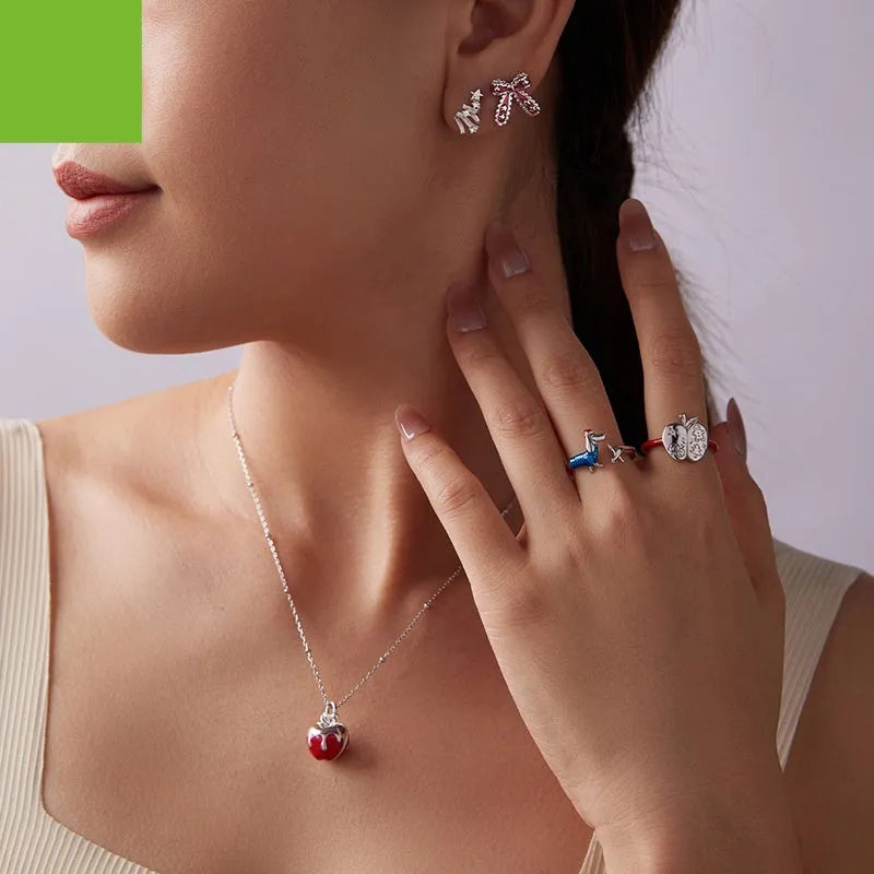 S925 sterling silver Christmas tree stud earrings on white background BSE1255 colour