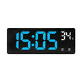 Large screen LED digital alarm clock showing time and temperature, with a thick ABS plastic case.