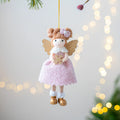 Christmas angel wings plush pendant in pink or white cloth with modern design