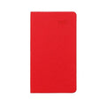 Monthly plan pocket notebook with PU leather cover in sky blue, A6 size, open to monthly calendar pages