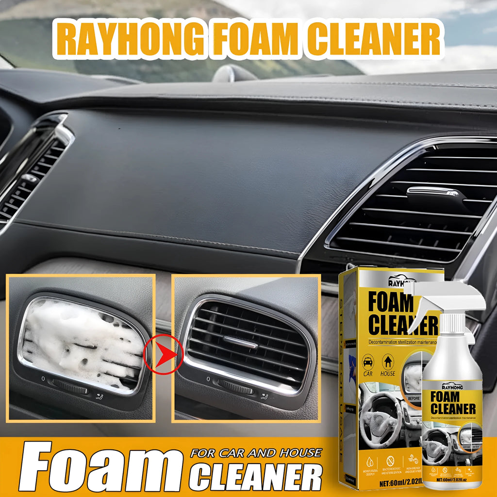 Car interior wash-free foamed cleaner 60ml with 10cm sponge for upholstery cleaning