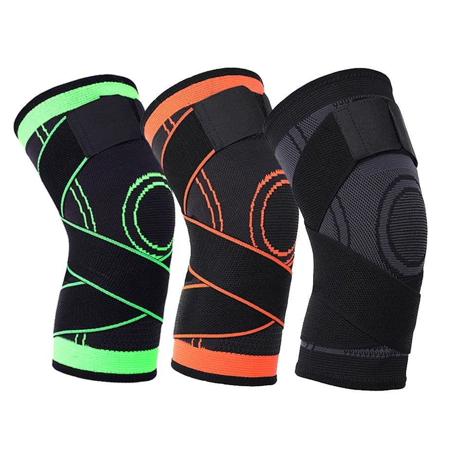 Non-slip knee pads for sports protection in multiple colours with sizing guide