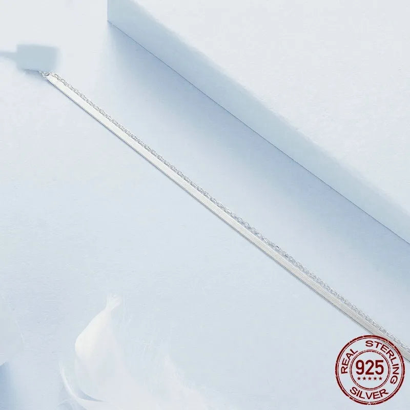 S925 sterling silver double-layer bracelet for women with electroplated finish BSB193 colour