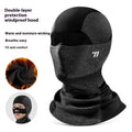Winter polar fleece face mask in free size, unisex, shown in black, black and gray, and green colour options.