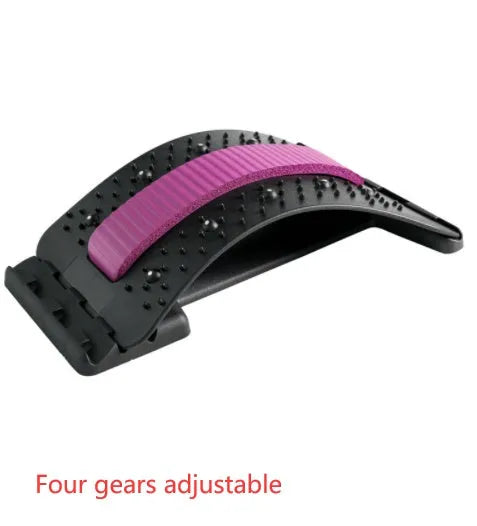 Adjustable back stretcher massager for waist back neck pain relief with multiple therapy modes