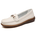 Women's flat shoes in grey, white, or black with low heel and non-slip sole, sizes 35-41