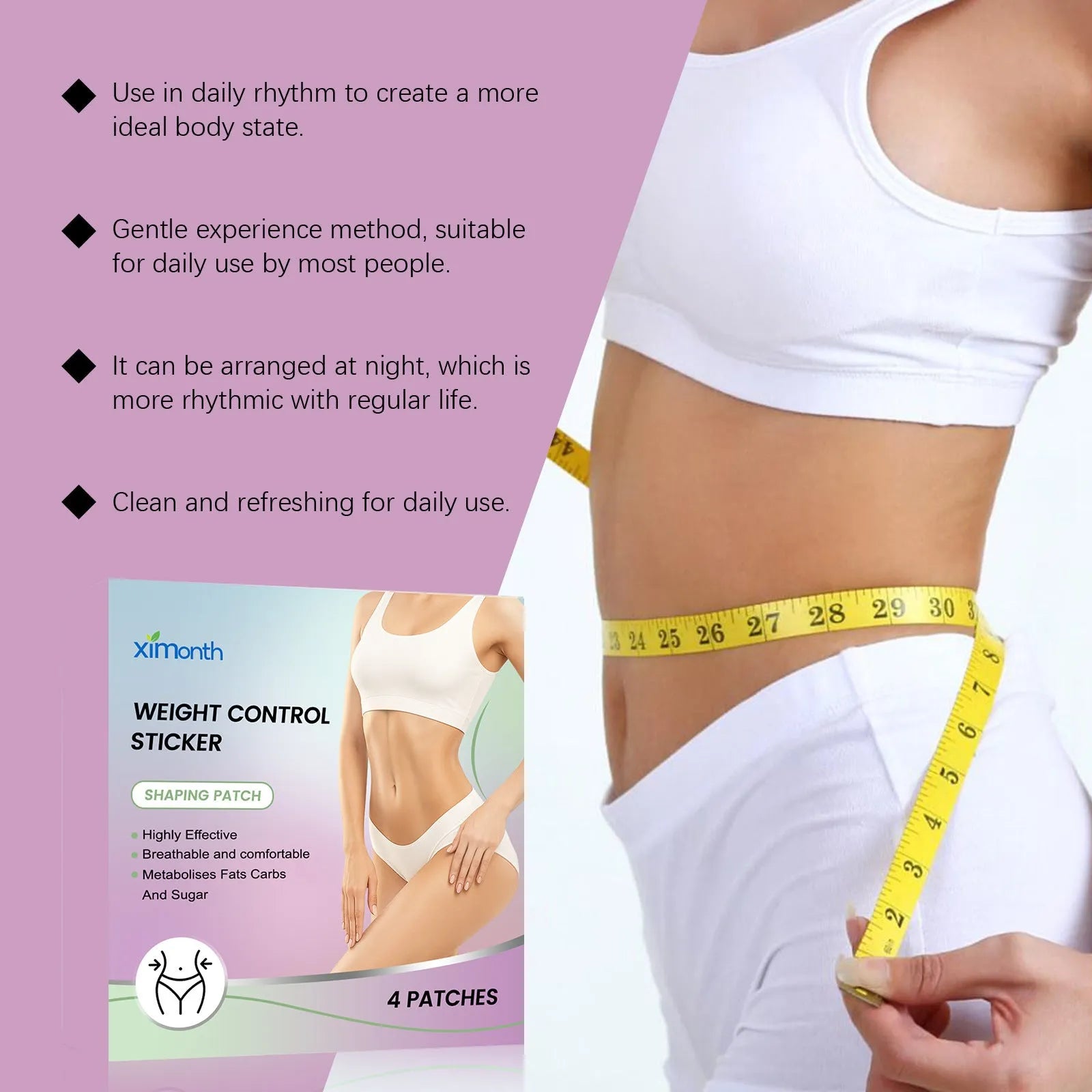 Four-piece pack of body nursing adhesive bandages with microneedle and aloe mint care formula.