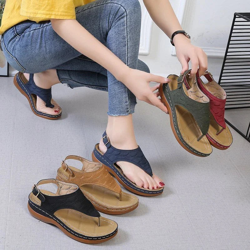 Stylish Wedge Heel Flip Flop Sandals for Women in Various Colors and Sizes