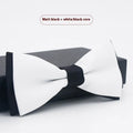 Men's solid colour formal bow tie with flat head design showing 12x6cm dimensions in polyester construction