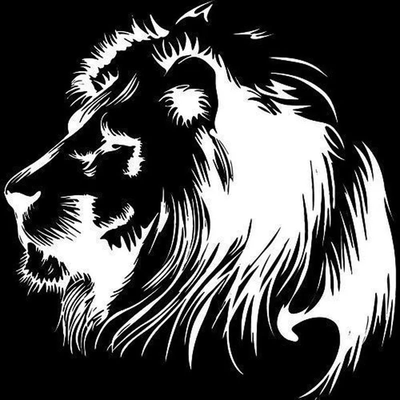 Personalised reflective lion meditation car sticker in black, size 20x19.5 cm