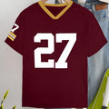 Loose fit cotton T-shirt with digital letter printing in red colour