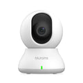White HD smart camera for indoor panoramic monitoring with remote conversation and storage options