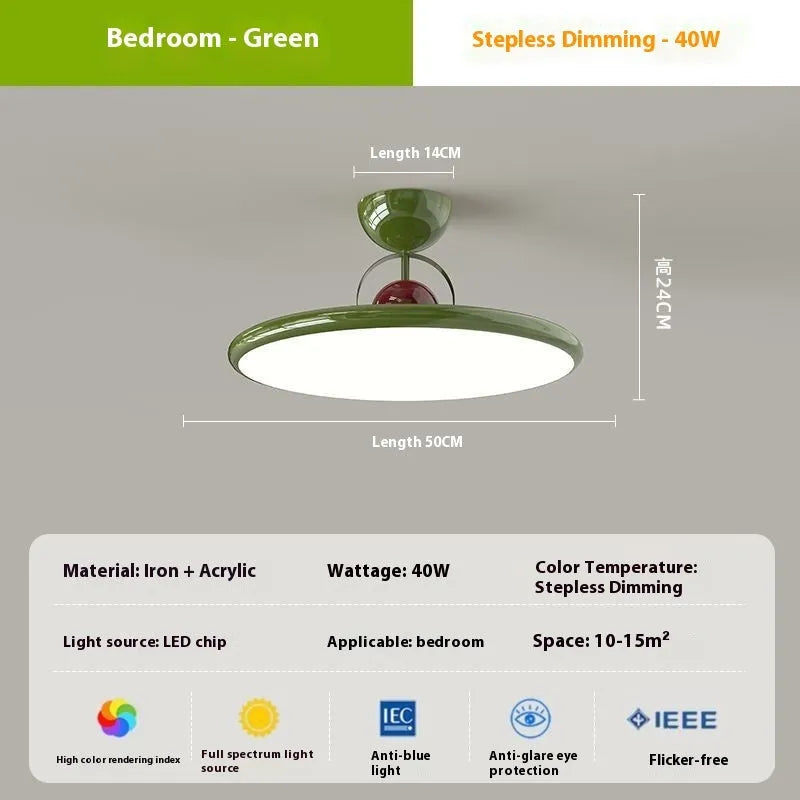 Nordic design ceiling light with full spectrum eye protection and smart dimming control