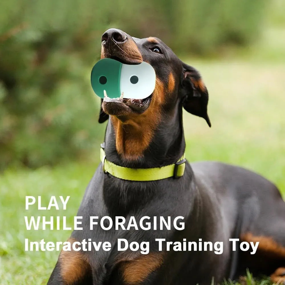Food grade silicone dog treat puzzle ball in assorted colours for small and medium breeds