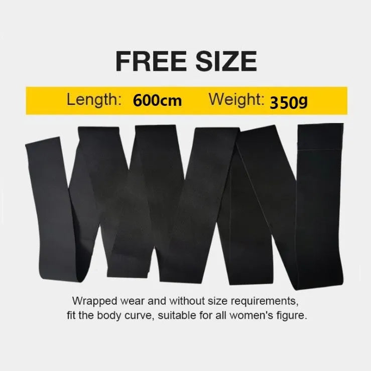 Latex silk waist trainer exercise belt on a 10cm width roll, showing its thickening polyester fabric.