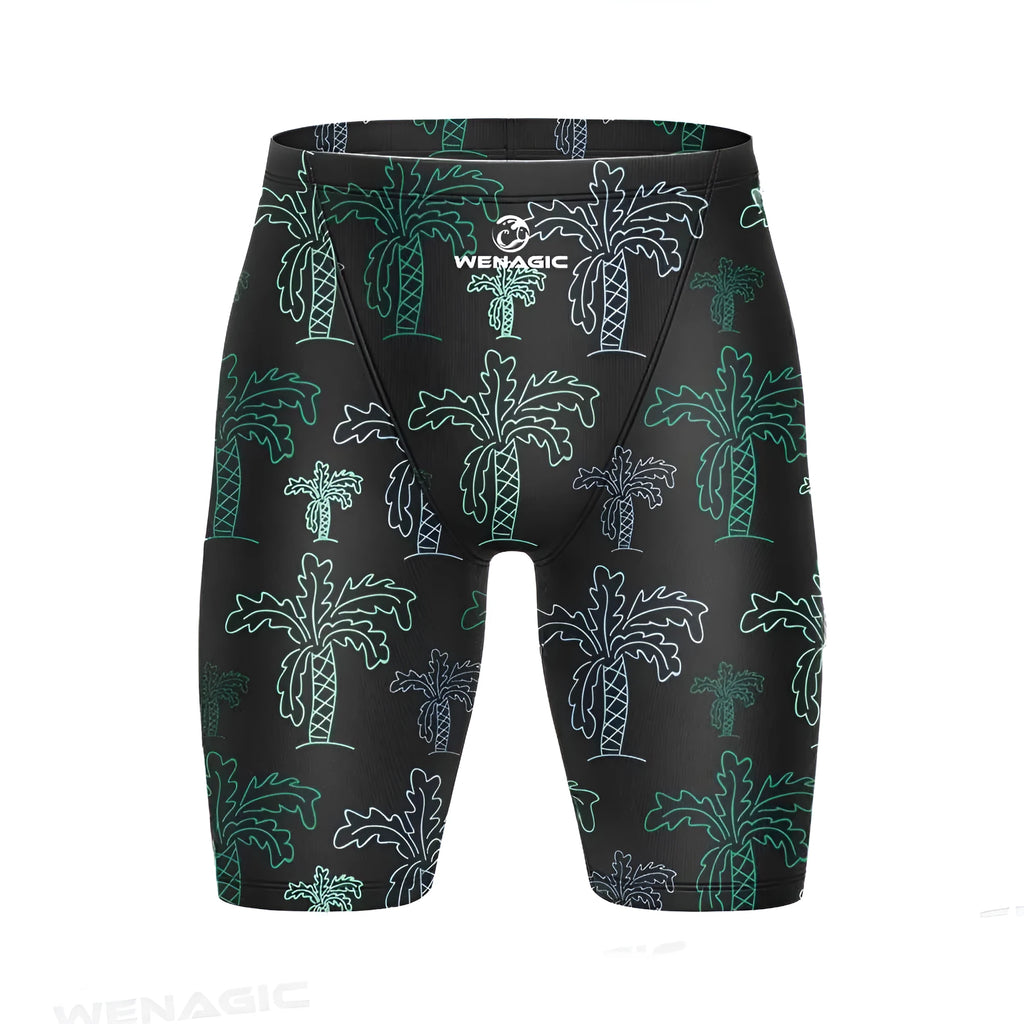 Men's Lycra swimming briefs in a solid colour, laid flat to show briefs style cut.