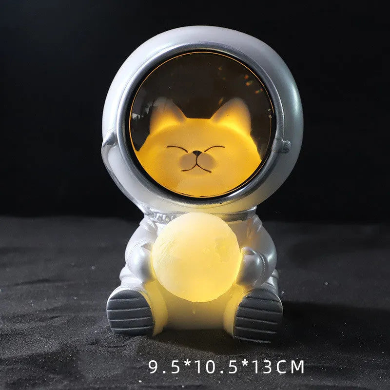 Animal-themed resin night light projecting starry sky lighting effect on surface