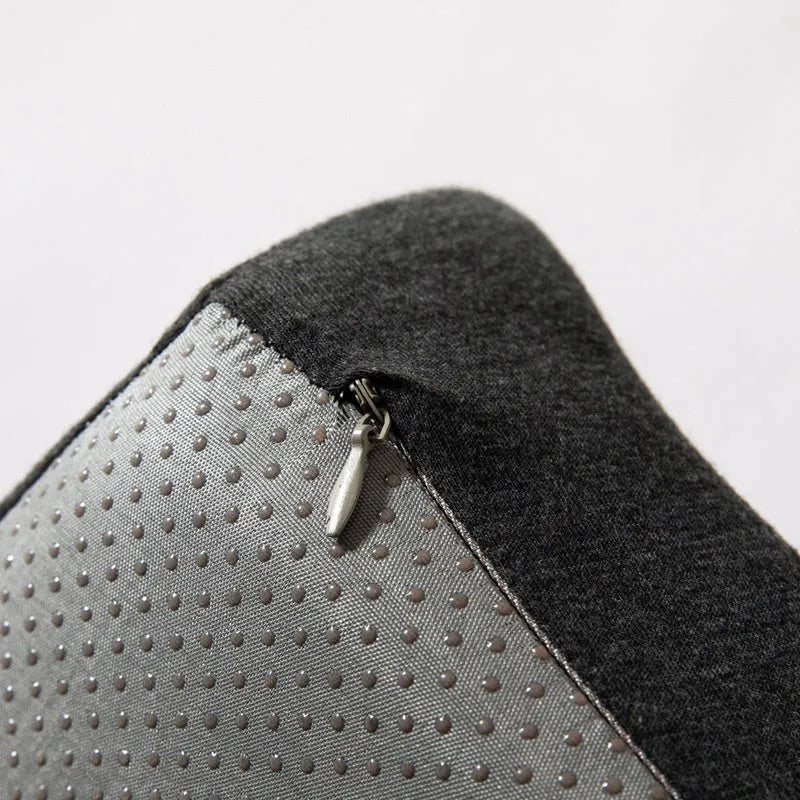 Memory foam office chair cushion for waist support in grey colour, dimensions 36x40x11cm