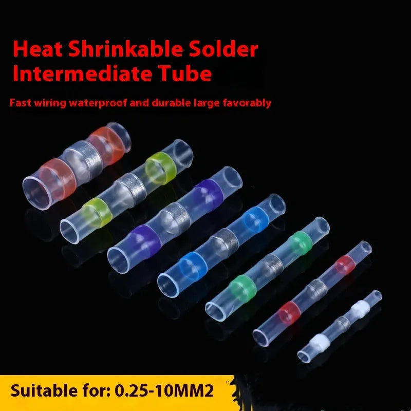 Blue waterproof heat shrink solder ring terminal for 32A quick wiring connections.