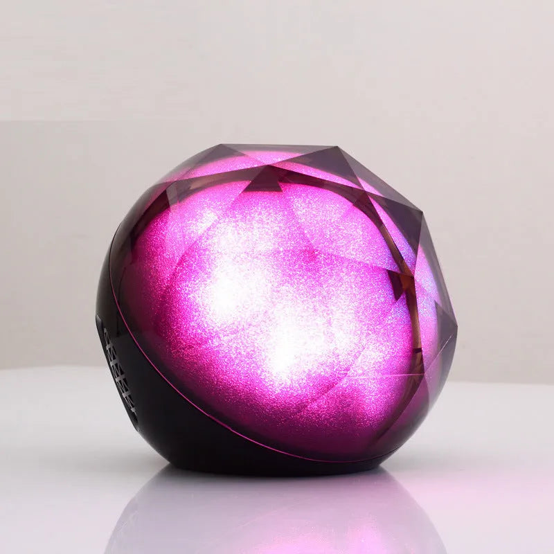 Magic Ball Bluetooth speaker crystal glowing night light black plastic 110mm cube