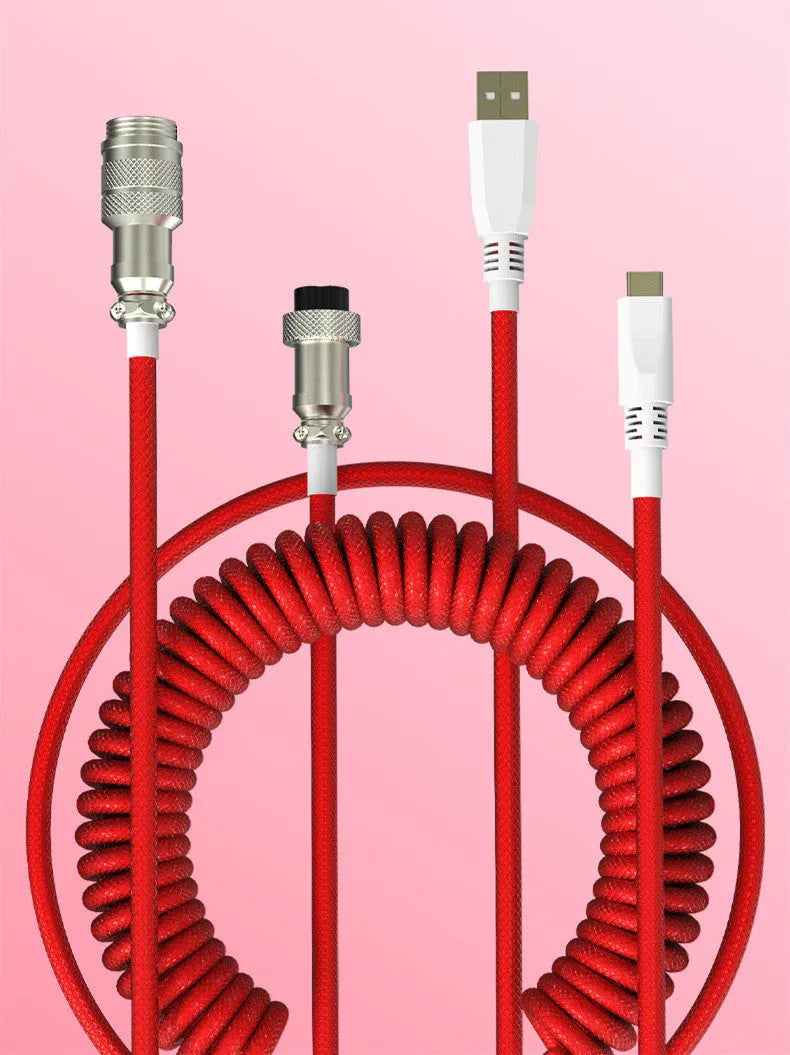 Type-C detachable mechanical keyboard cable in various colours with 2 metre length