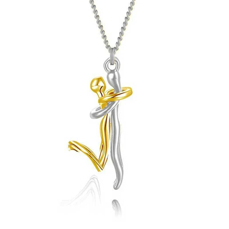 Elegant 18K gold plated minimalist pendant necklace with cross-chain design