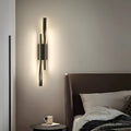 Nordic style round wall lamp in black or gold with 42cm diameter and three colour temperature options