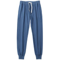 Men's cotton sports casual trousers, loose pencil cut with drawstring mid waist, shown in a solid colour option