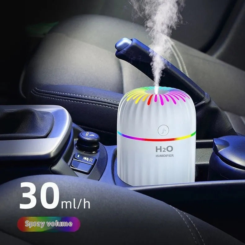 Mini animal-shaped USB aromatherapy humidifier in green, pink, or white colours.