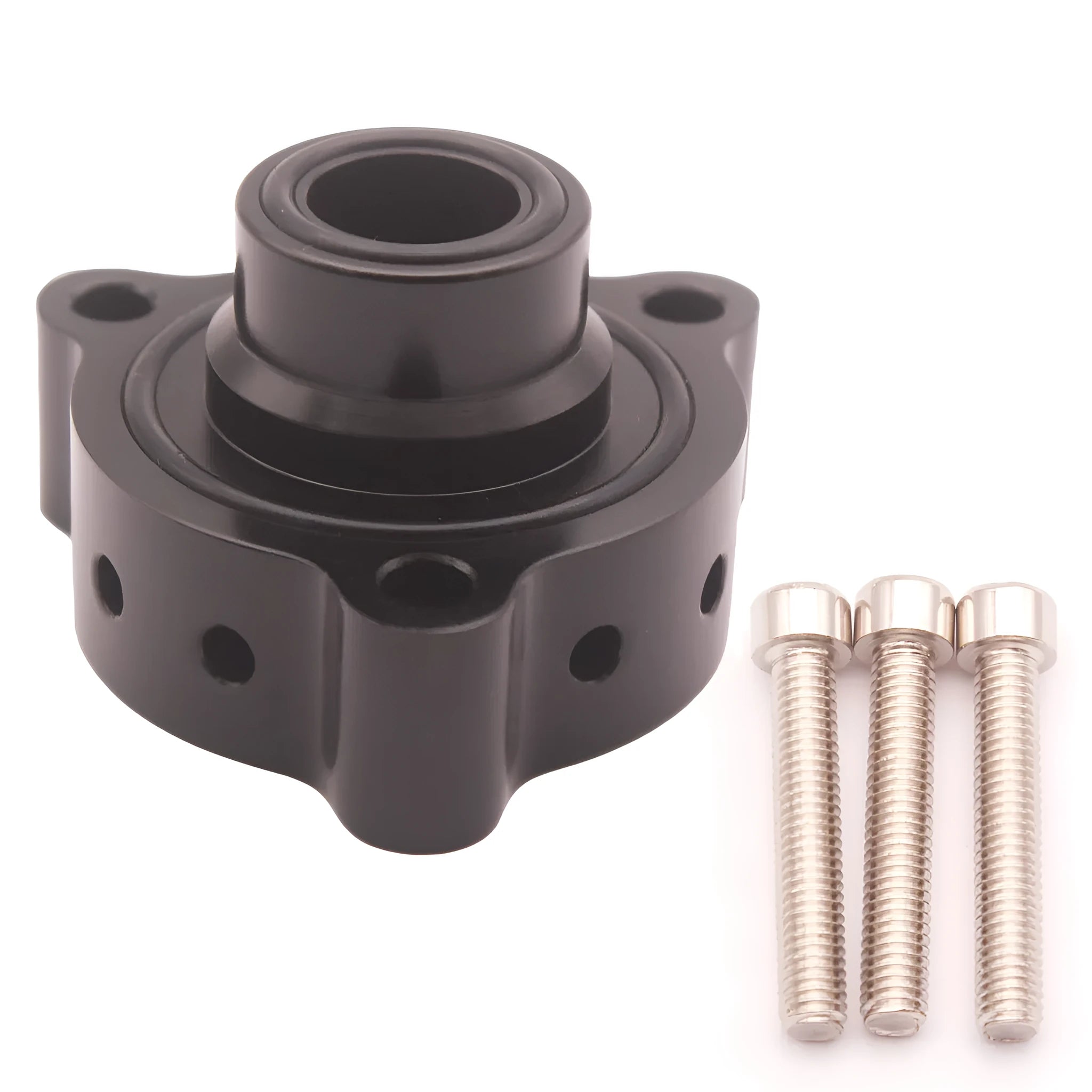 Black aluminum alloy exhaust valve adapter for Mercedes-Benz with three screws