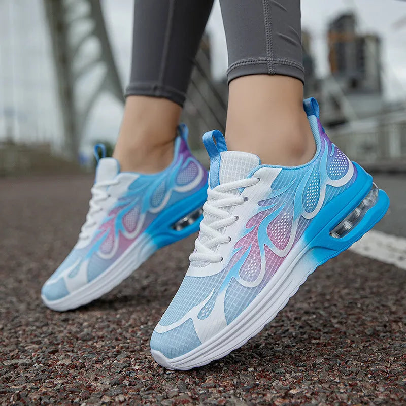 Women's mesh casual sneaker in pink colour with PU sole showing breathable upper material