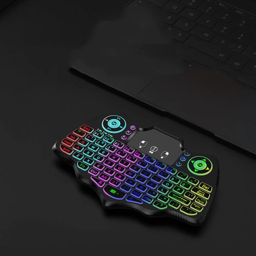 V18 black 88-key 2.4G wireless mini flying keyboard mouse remote control with receiver and data cable