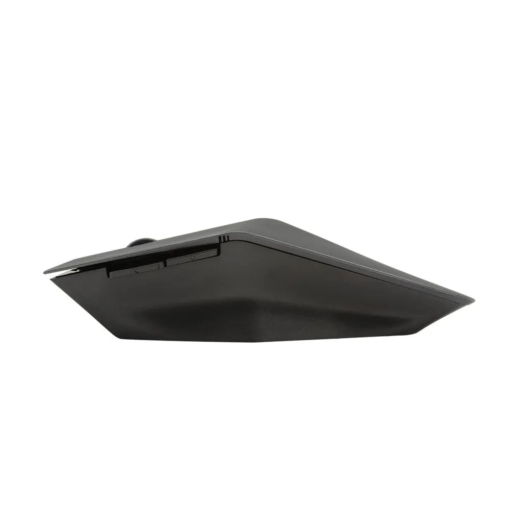 Wireless optical mouse in gold colour with hidden USB receiver compartment for laptop computers