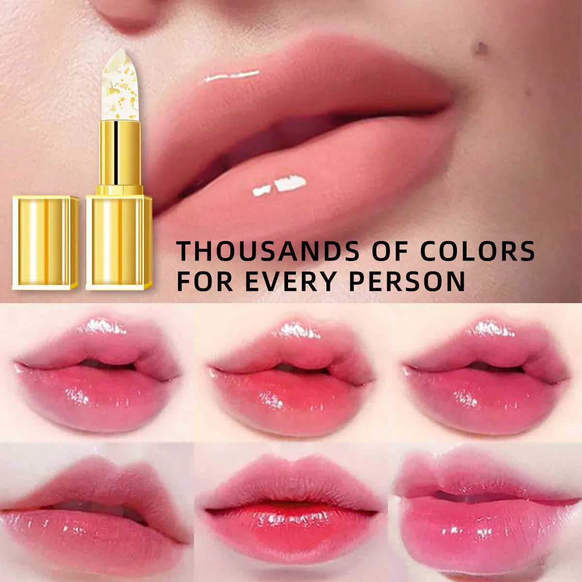 Anti-smudge gilding lipstick with warm colour-changing properties, model YB1001.