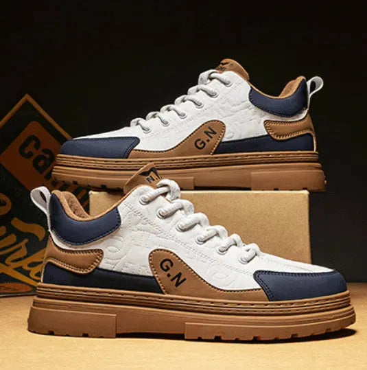 Summer platform casual sneakers with thick rubber sole and microfibre leather insole in black and white colour options