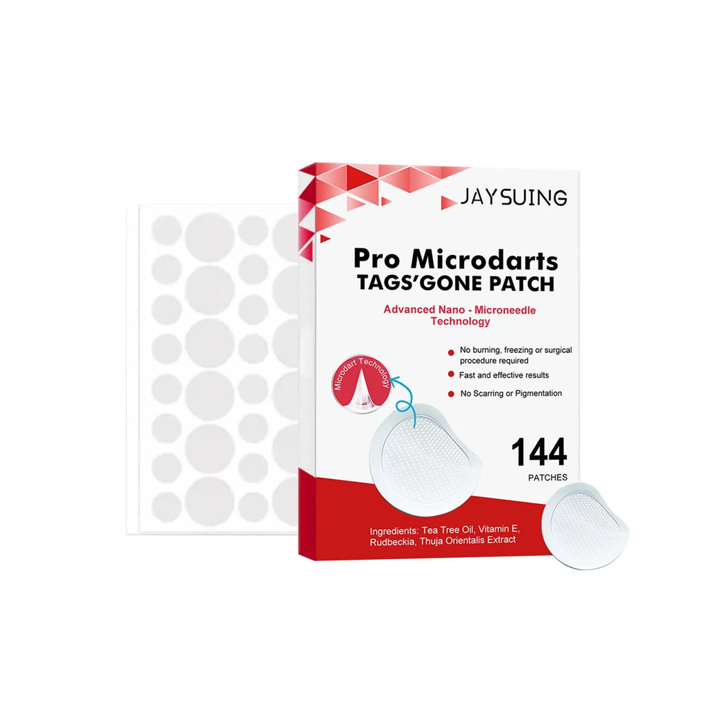 Micro needle wart removal care patches in adhesive bandage format with tea tree oil and vitamin E