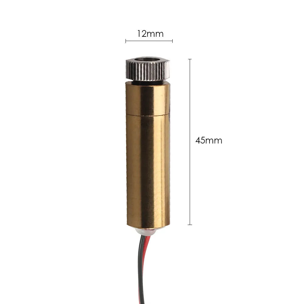 Yellow 445nm blue laser module, 1500-3000mW, adjustable focus, 12x45mm, for CNC engraving machines