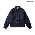 Men's Japanese-style raw pulp colour cotton loose jacket with patch pockets