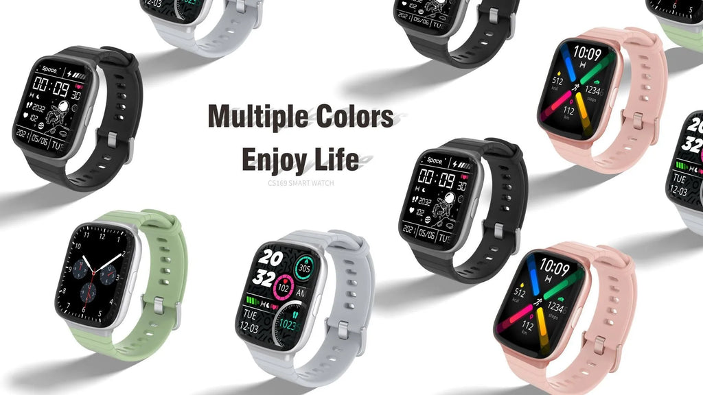 Astronaut dial pedometer smart watch with 1.69in TFT LCD screen, 10.5mm ultra-thin metal body and silicone wristband