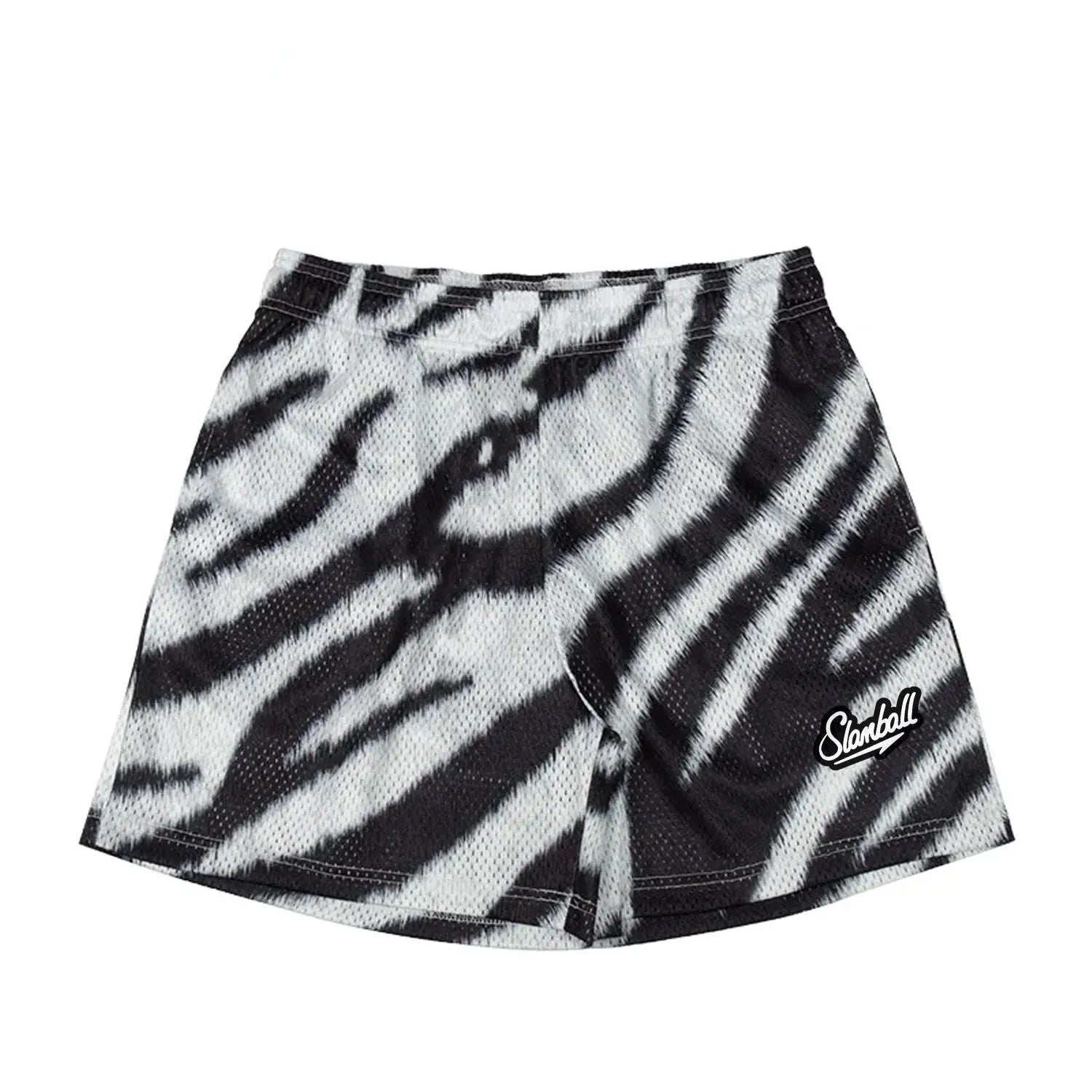 Men's leopard print fitness training shorts for basketball and running