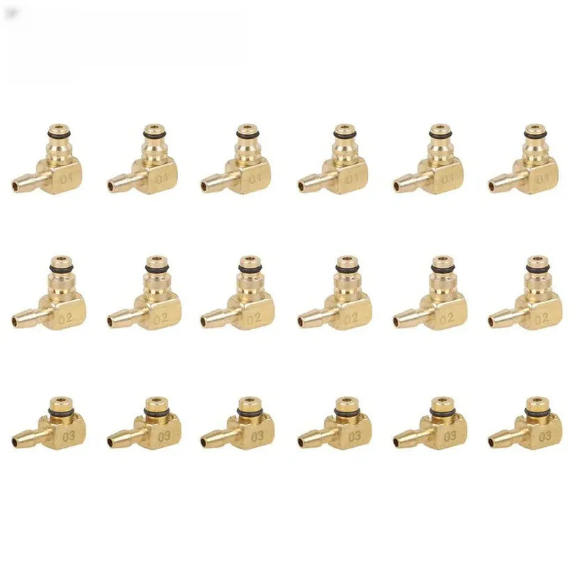 Fuel injection flow meter diagnostic tool with brass components for automotive workshop testing