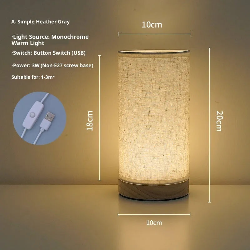 Creative floral table lamp with fabric shade, 3W LED warm light, and remote control for bedside or study