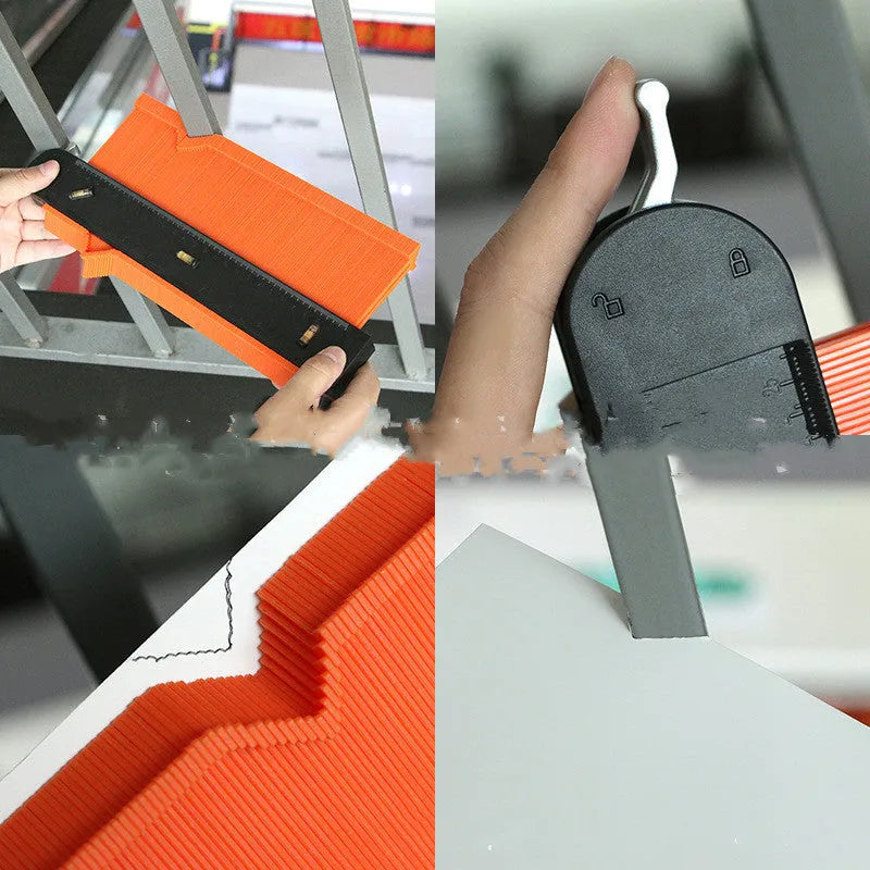 Orange 5 and 10 inch ABS contour gauge duplicator with aluminium alloy frame for measuring irregular shapes
