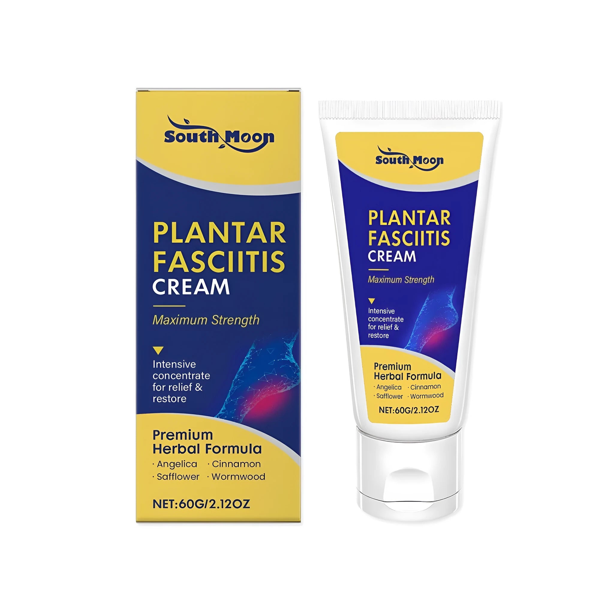 60g tube of foot relief cream with mint, angelica and cinnamon oil botanical ingredients