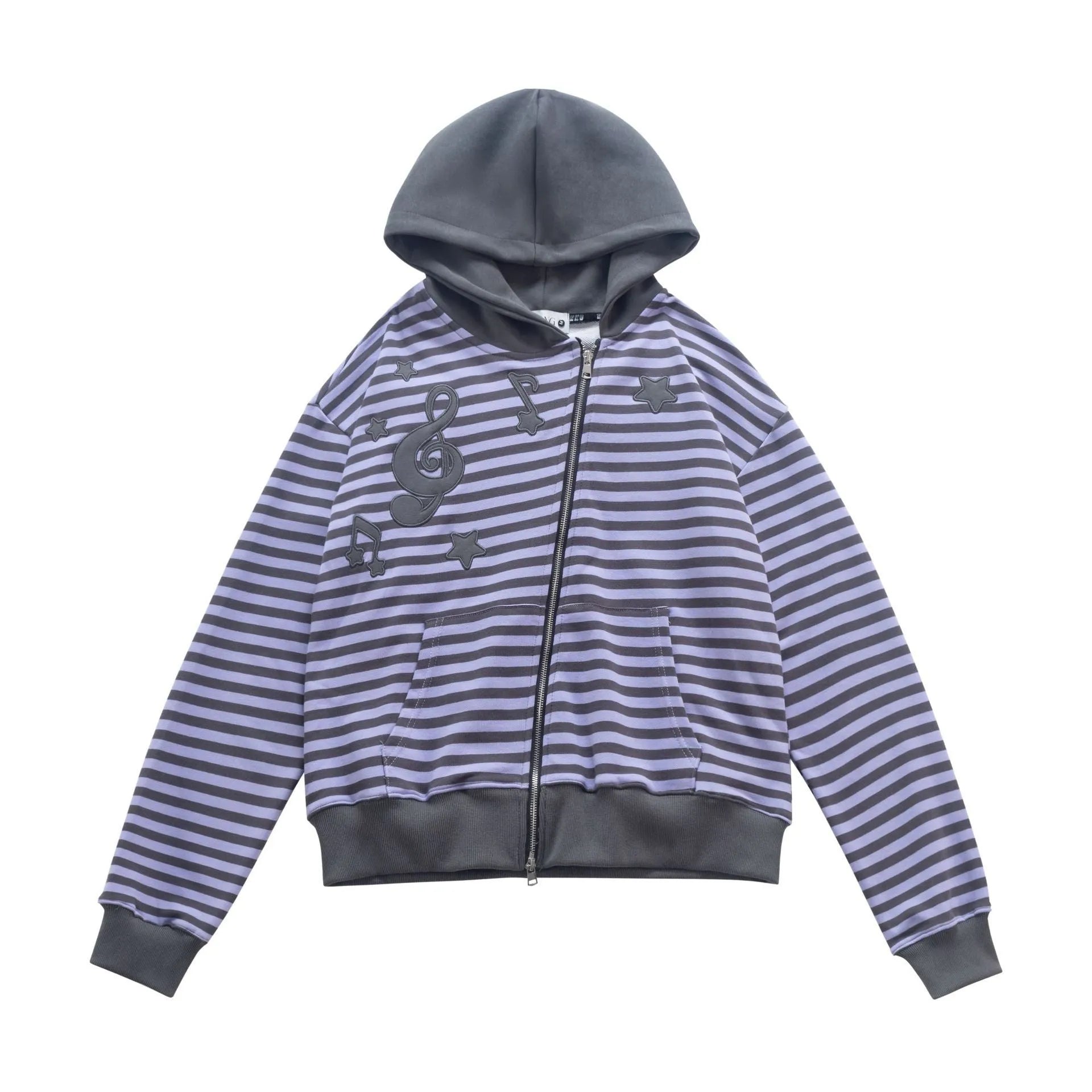 Women's autumn retro oblique zip cotton cardigan coat in gray short length 40cm long sleeve