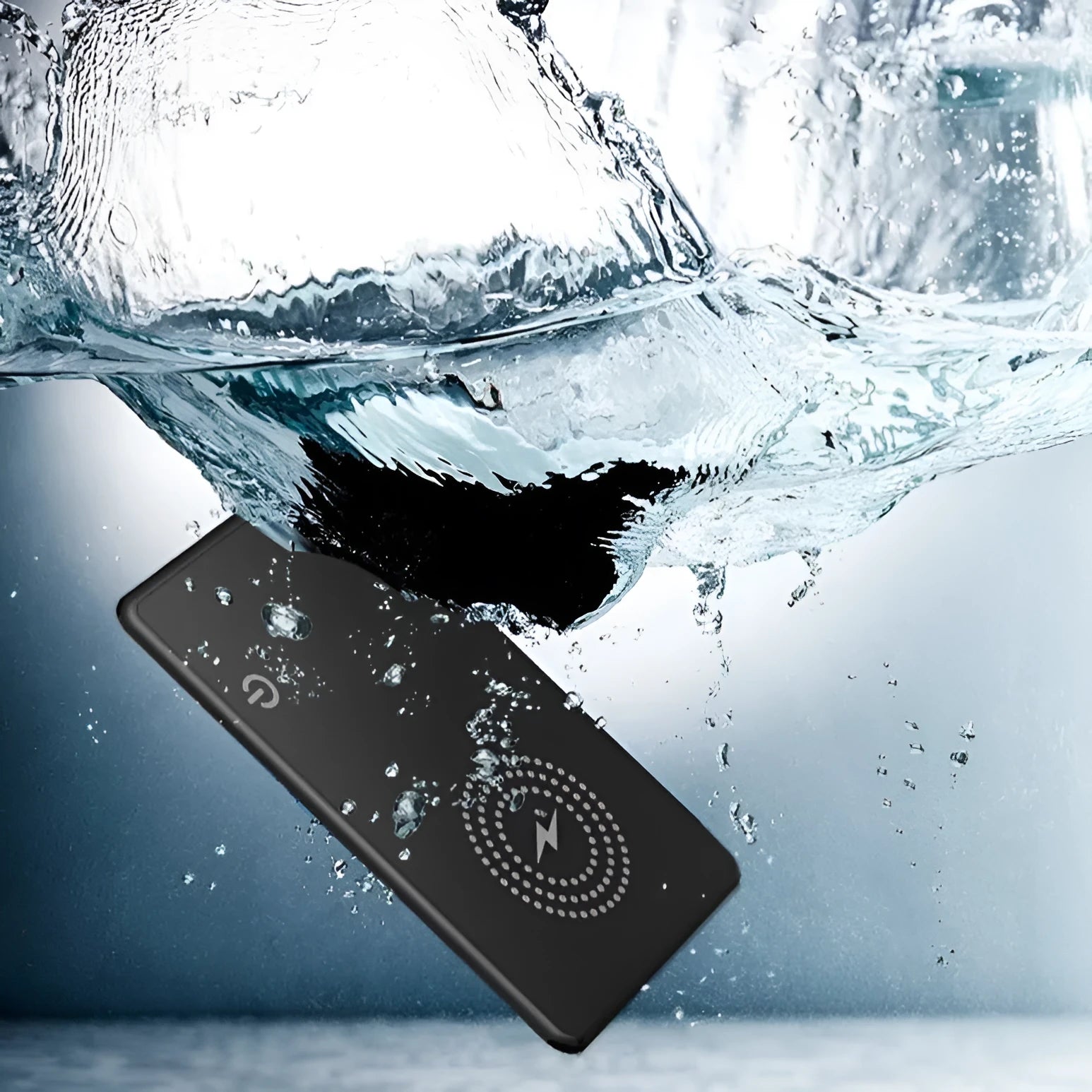 MFI FindMy compatible black card-type Bluetooth tracker with keychain loop.