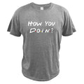 How You Doin t-shirt slim fit short sleeve letter print top in black front view