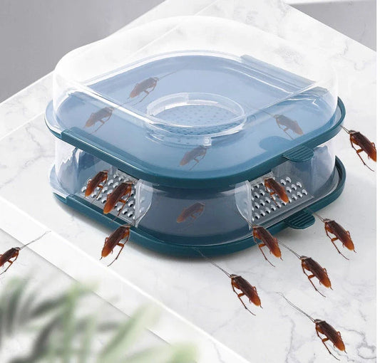 Reusable cockroach trap made of high-quality, odor-free materials with an innovative trap door design for effective pest control